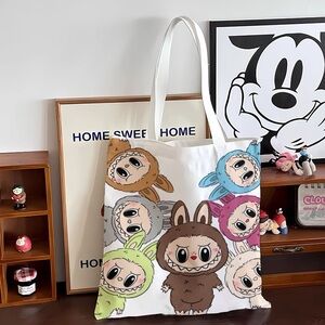 Cute Character Tote Bag with White Handles